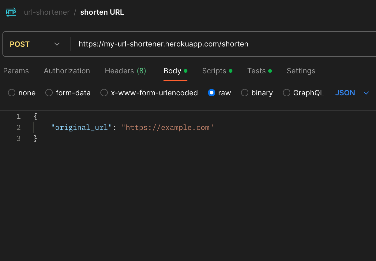 Postman Image of Service